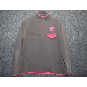 Wisconsin Badgers 1/4 Zip Colosseum Long Sleeve Fleece Pullover Mens Large
